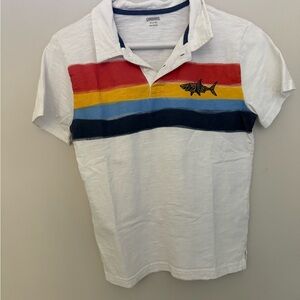 Gymboree White Polo with Red, Yellow, and Blue Stripes